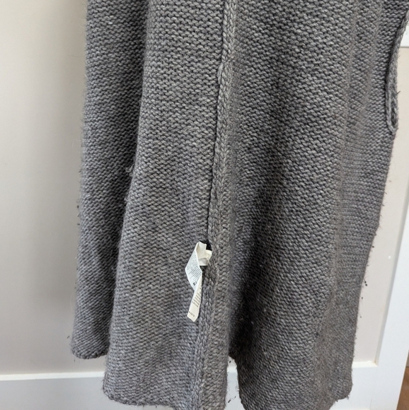Stefanel Grey Wool Alpaca Blend Knit Sweater Cape Minimalist Luxury - Picture 11 of 14